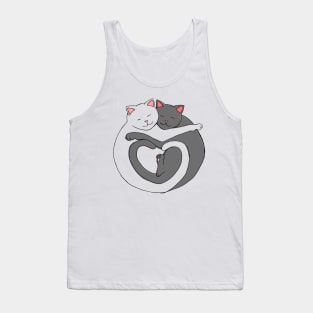 Valentine's Day Cat Heart White Design Tank Top